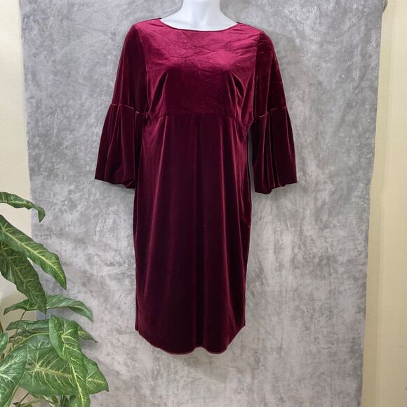 Sara Campbell Midi Dress Puff Sleeve Women’s Plus Size 16 Boho, Velour USA - Picture 1 of 13